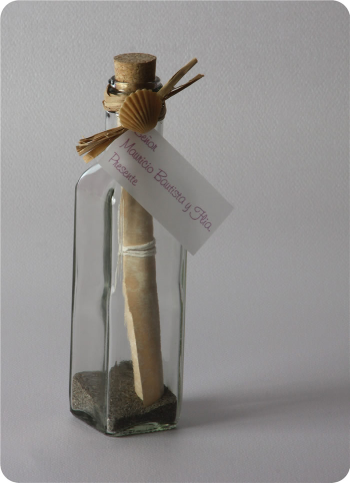 invitacion en botella para boda